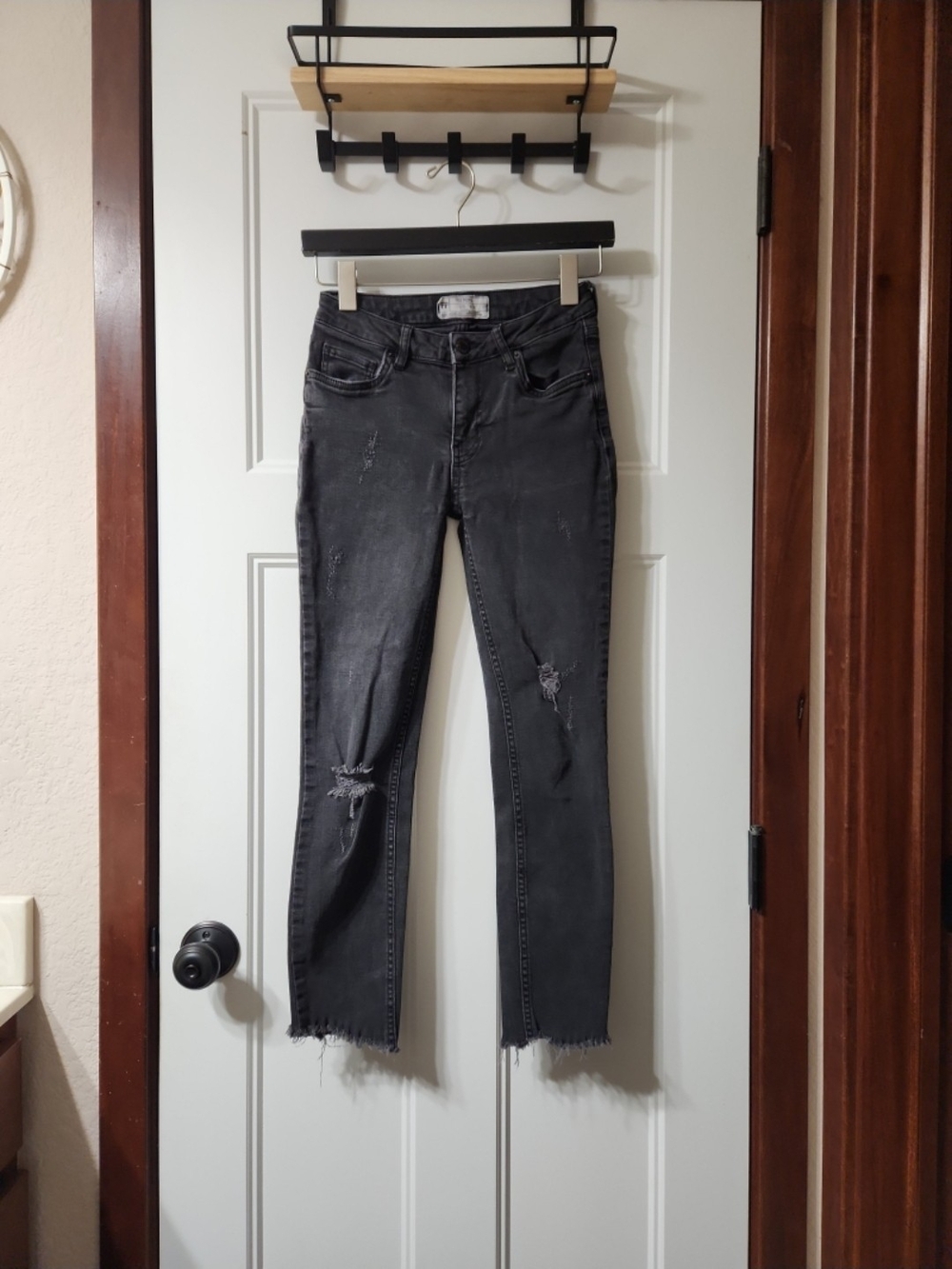 Free People Black Distressed Straight